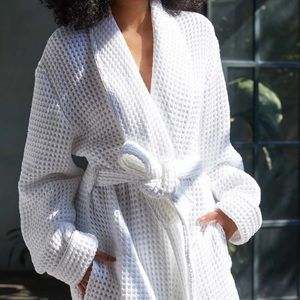 Brooklinen Waffle White Robe - Size Large